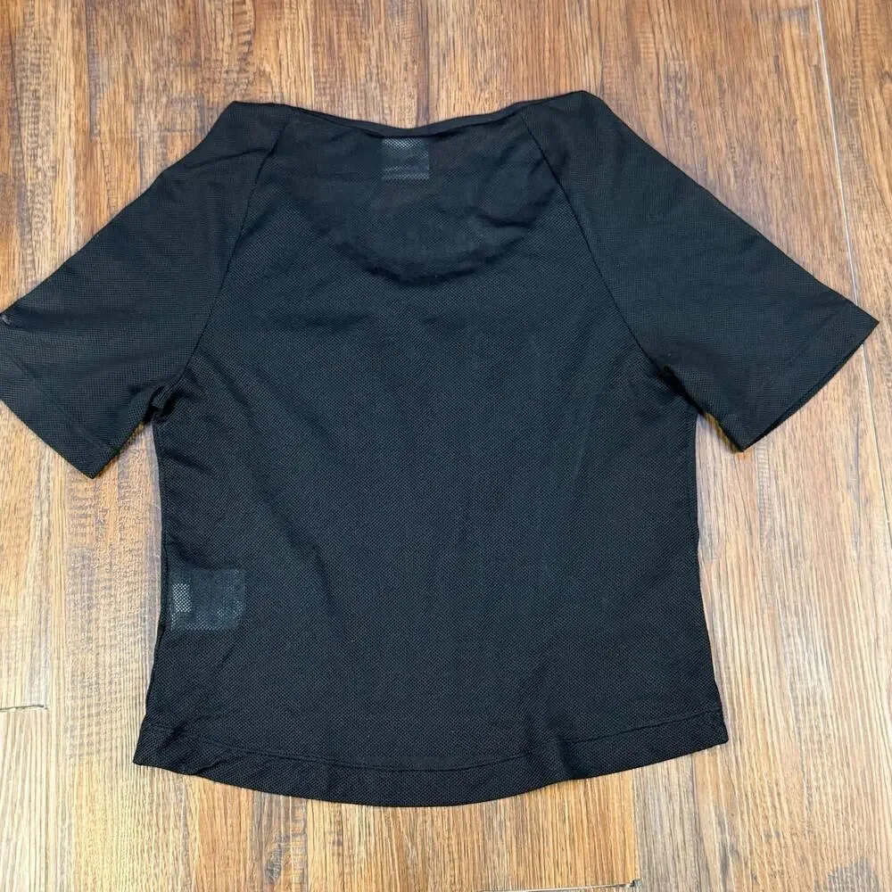 Nike Dri-fit XS black mesh crop top short sleeve athleisure streetwear